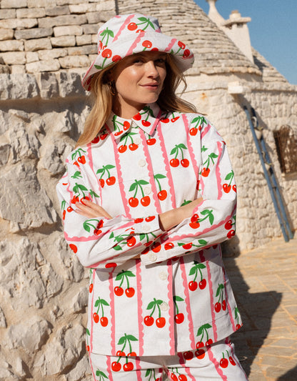 Pink City Prints Scalloped Cherry Romy Jacket
