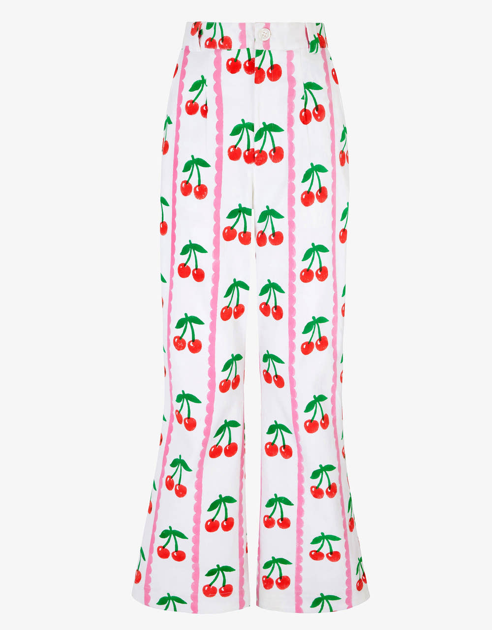 Pink City Prints Scalloped Cherry Romy Trousers