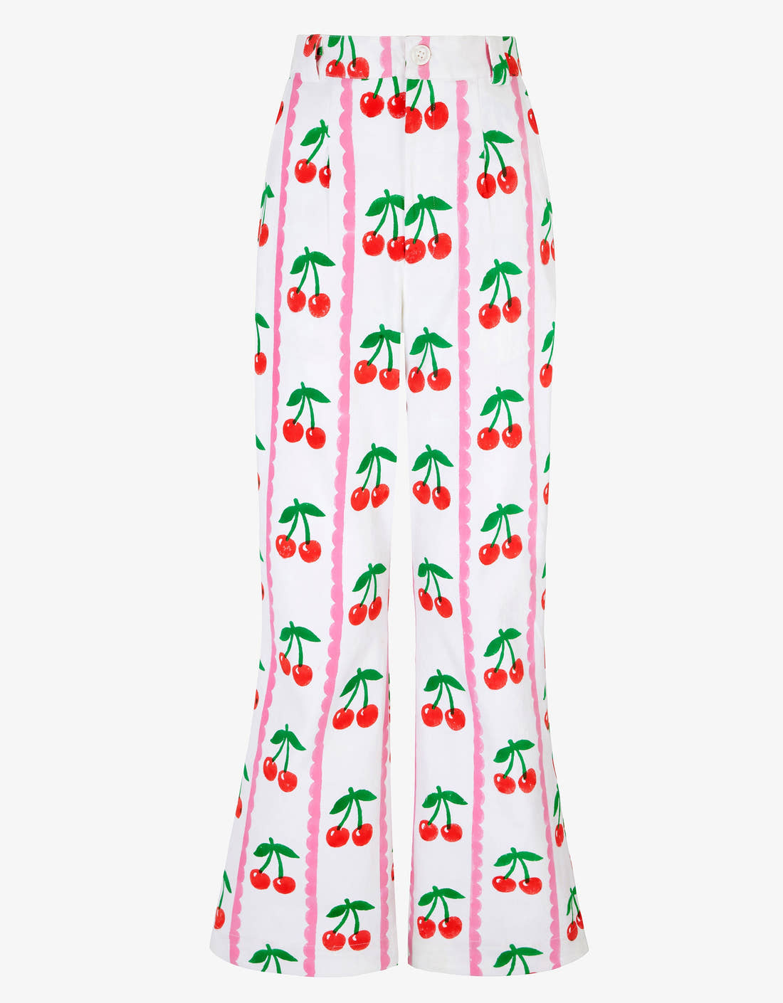 Pink City Prints Scalloped Cherry Romy Trousers