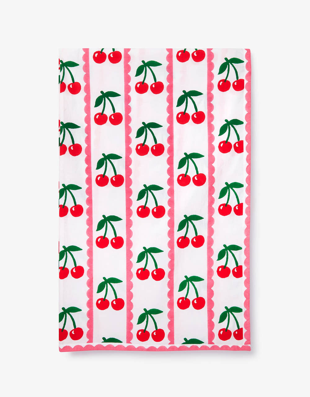 Pink City Prints Scalloped Cherry Tablecloth