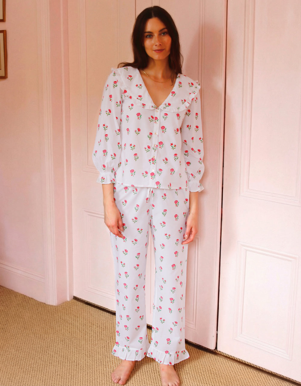 Pink City Prints Scarlet Ditsy Joy Pyjama Set