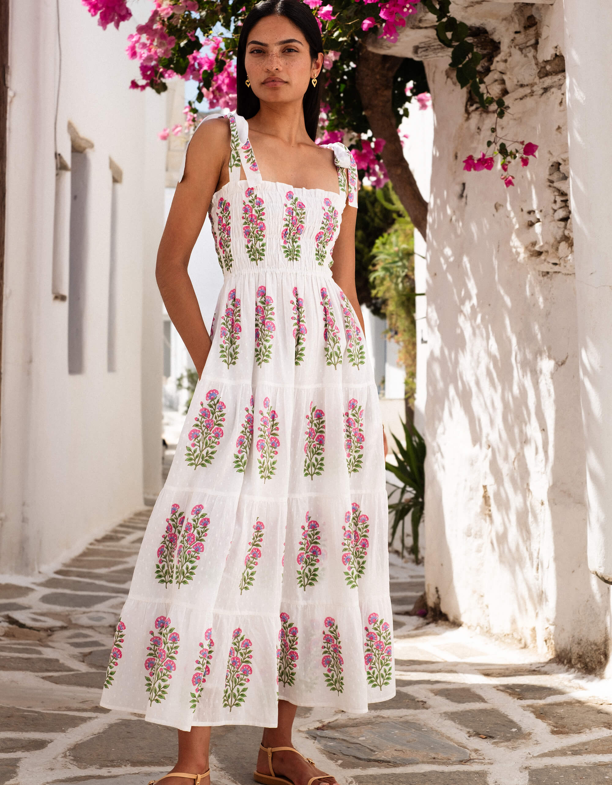 Pink City Prints Schiffli Folk Buta Martina Dress