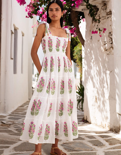 Pink City Prints Schiffli Folk Buta Martina Dress