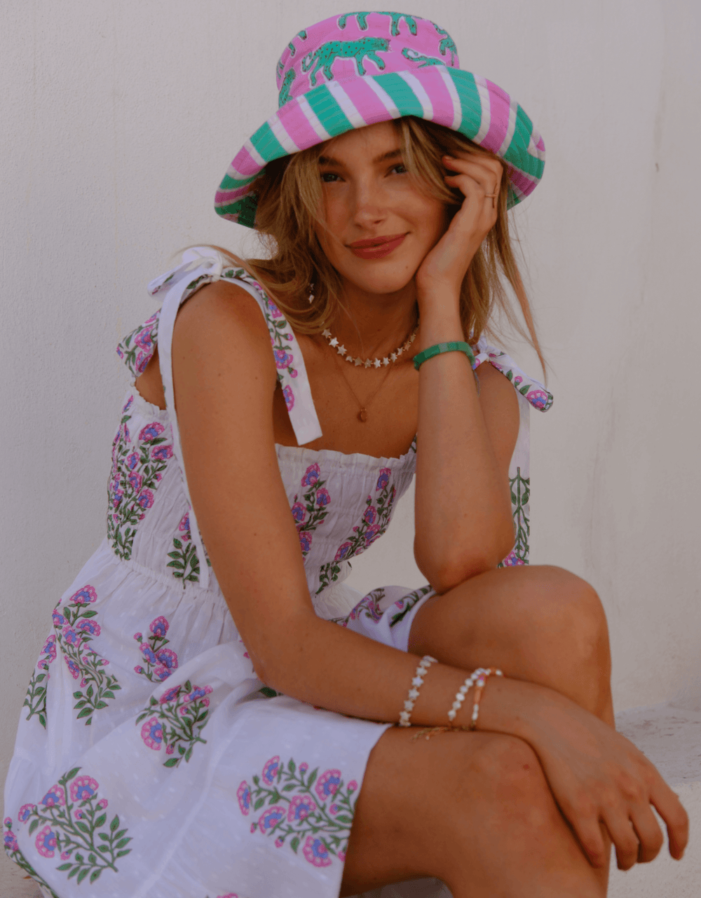 Pink City Prints Schiffli Folk Buta Martina Dress