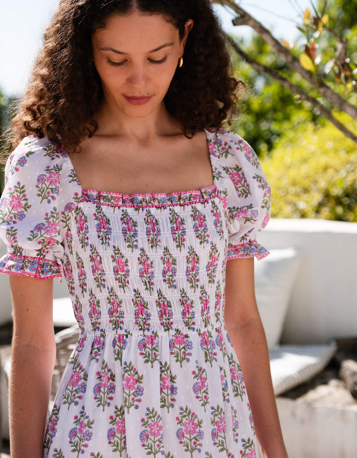 Pink City Prints Schiffli Folk Posey Palermo Dress
