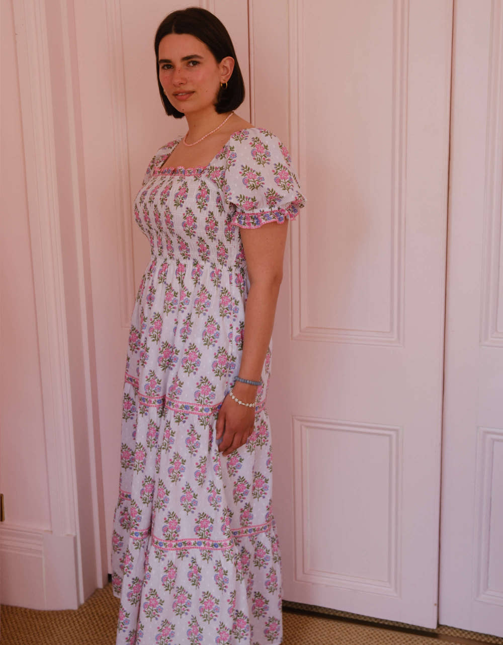 Pink City Prints Schiffli Folk Posey Palermo Dress