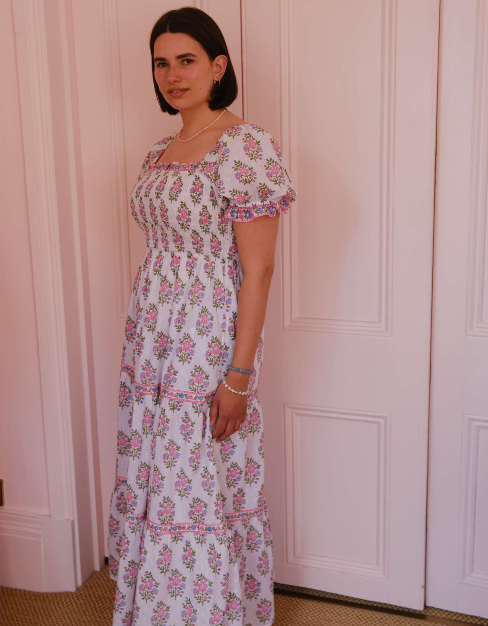 Pink City Prints Schiffli Folk Posey Palermo Dress