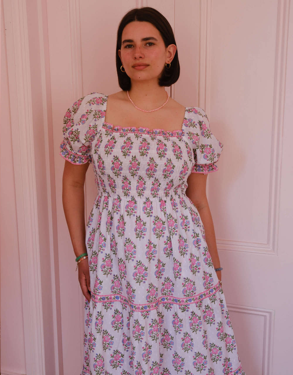 Pink City Prints Schiffli Folk Posey Palermo Dress