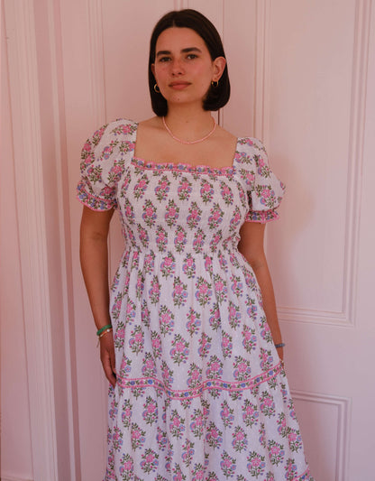 Pink City Prints Schiffli Folk Posey Palermo Dress