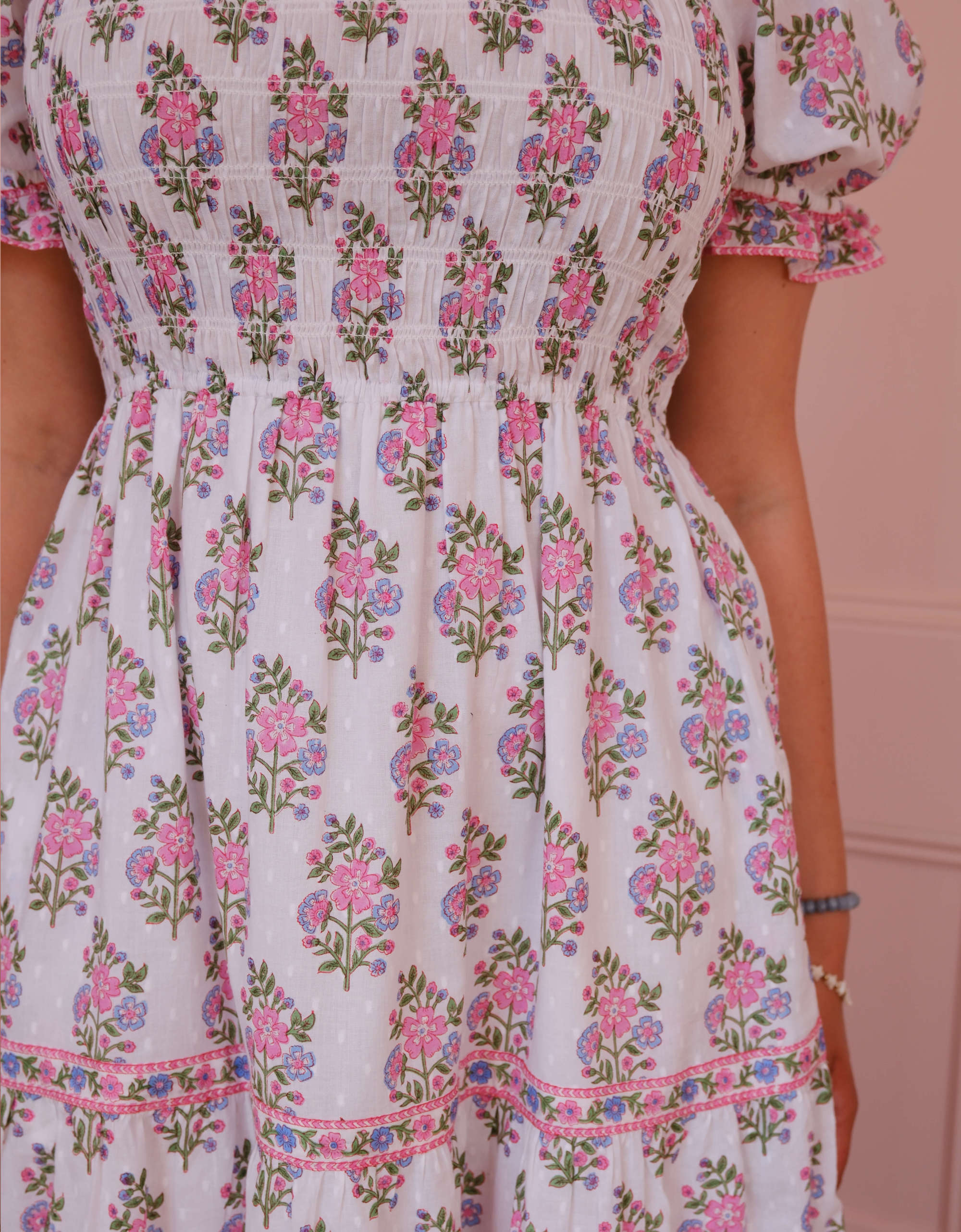 Pink City Prints Schiffli Folk Posey Palermo Dress