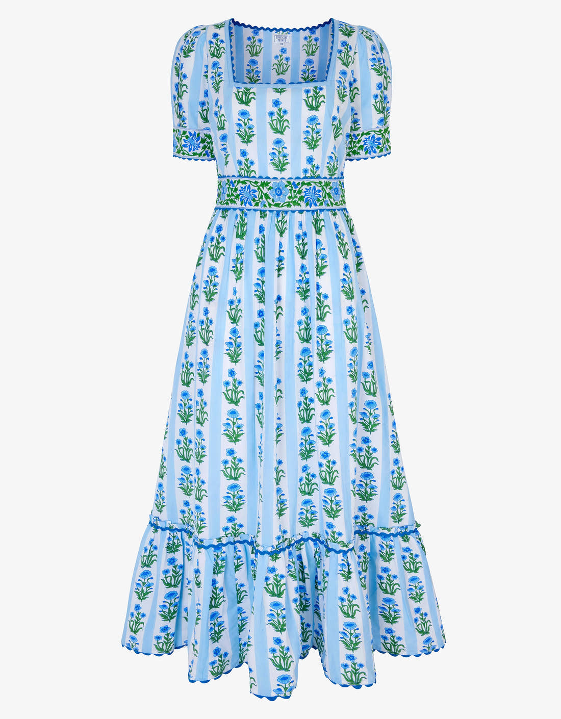 Pink City Prints Sky Lily Stripe Evelyn Dress