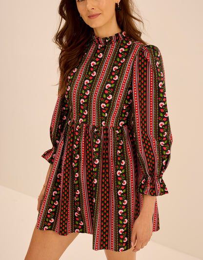 Pink City Prints Strawberry Border Mumbai Mini