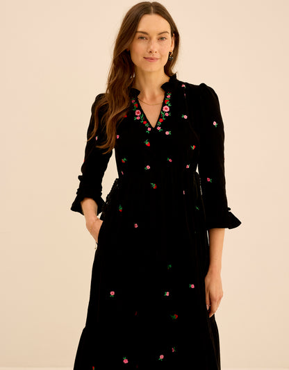 Pink City Prints Strawberry Embroidery Amelia Dress