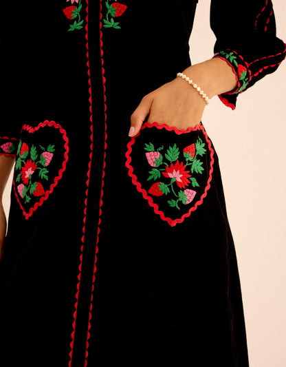 Pink City Prints Strawberry Embroidery Olivia Dress