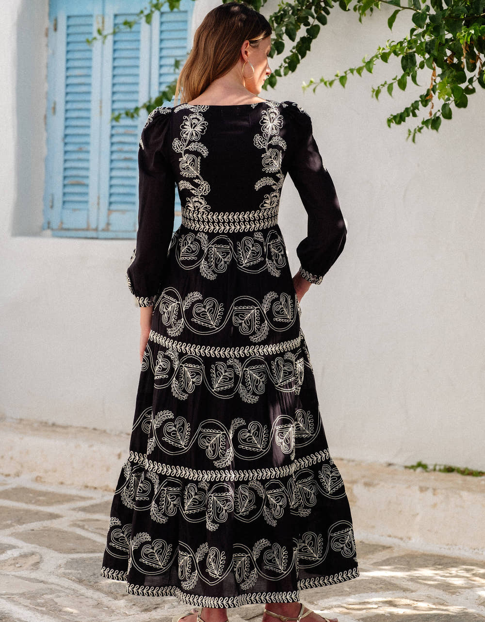 Pink City Prints Sweetheart Cord Embroidery Phoebe Dress