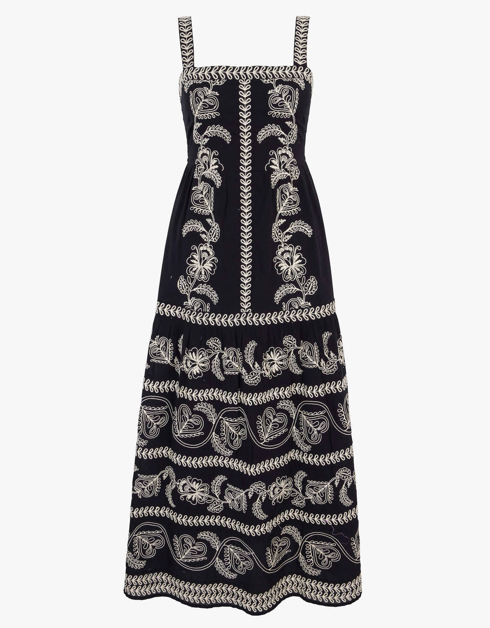 Pink City Prints Sweetheart Cord Embroidery Rio Dress