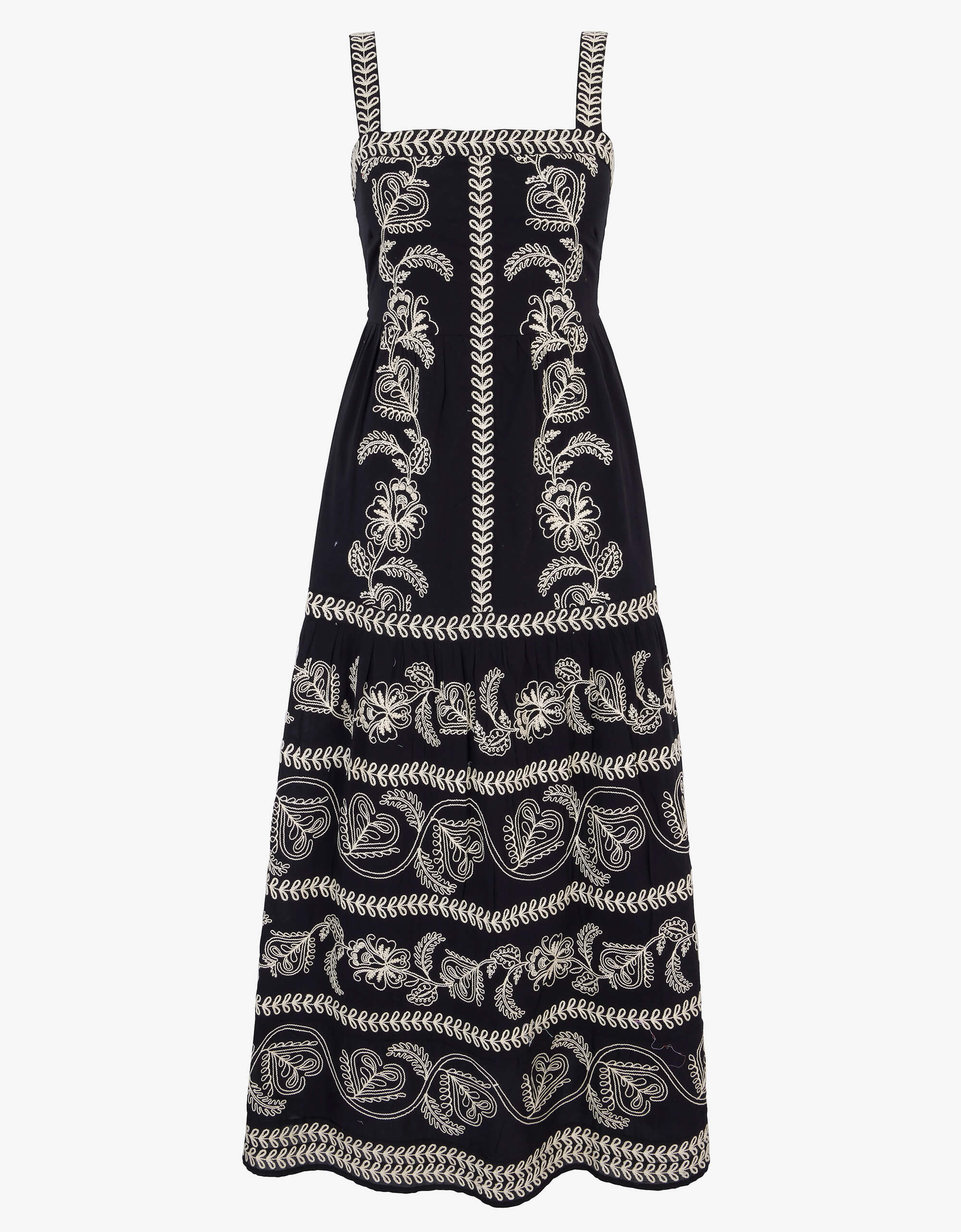 Pink City Prints Sweetheart Cord Embroidery Rio Dress