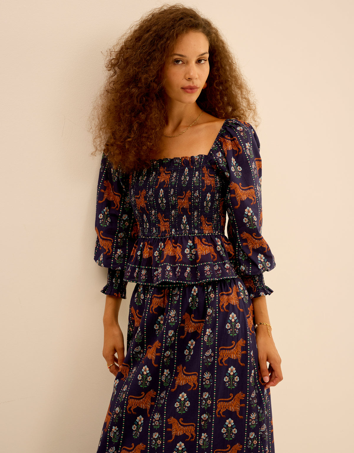 Pink City Prints Tiger Border Florence Top