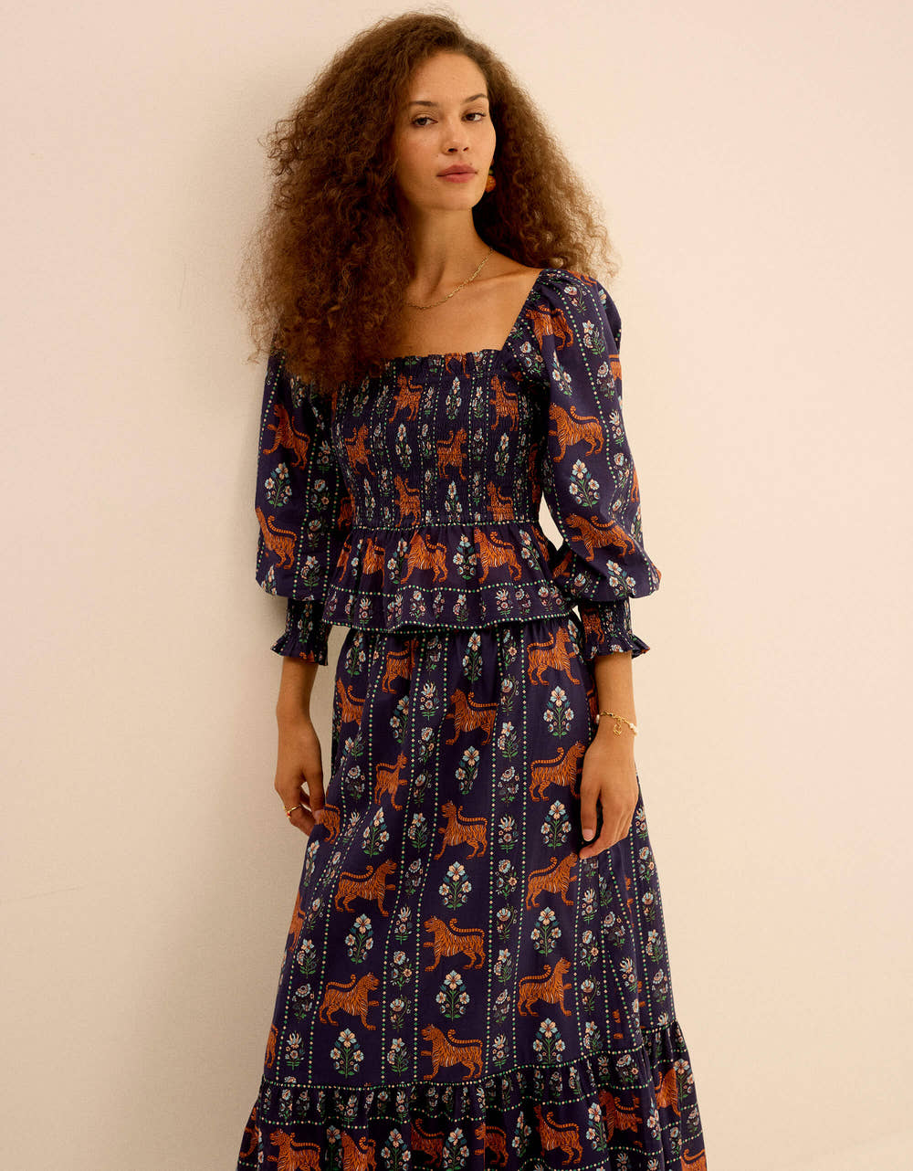 Pink City Prints Tiger Border Florence Top