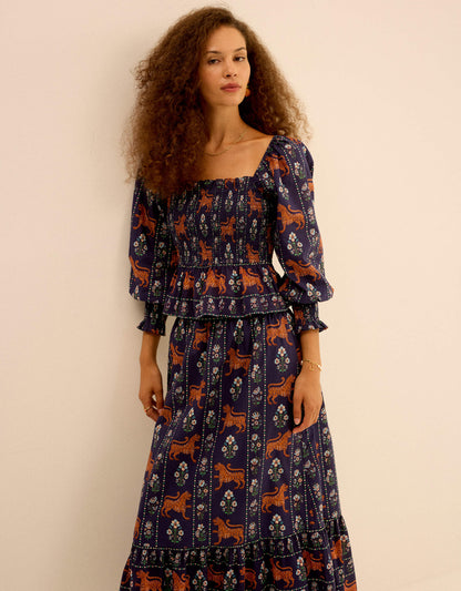 Pink City Prints Tiger Border Florence Top