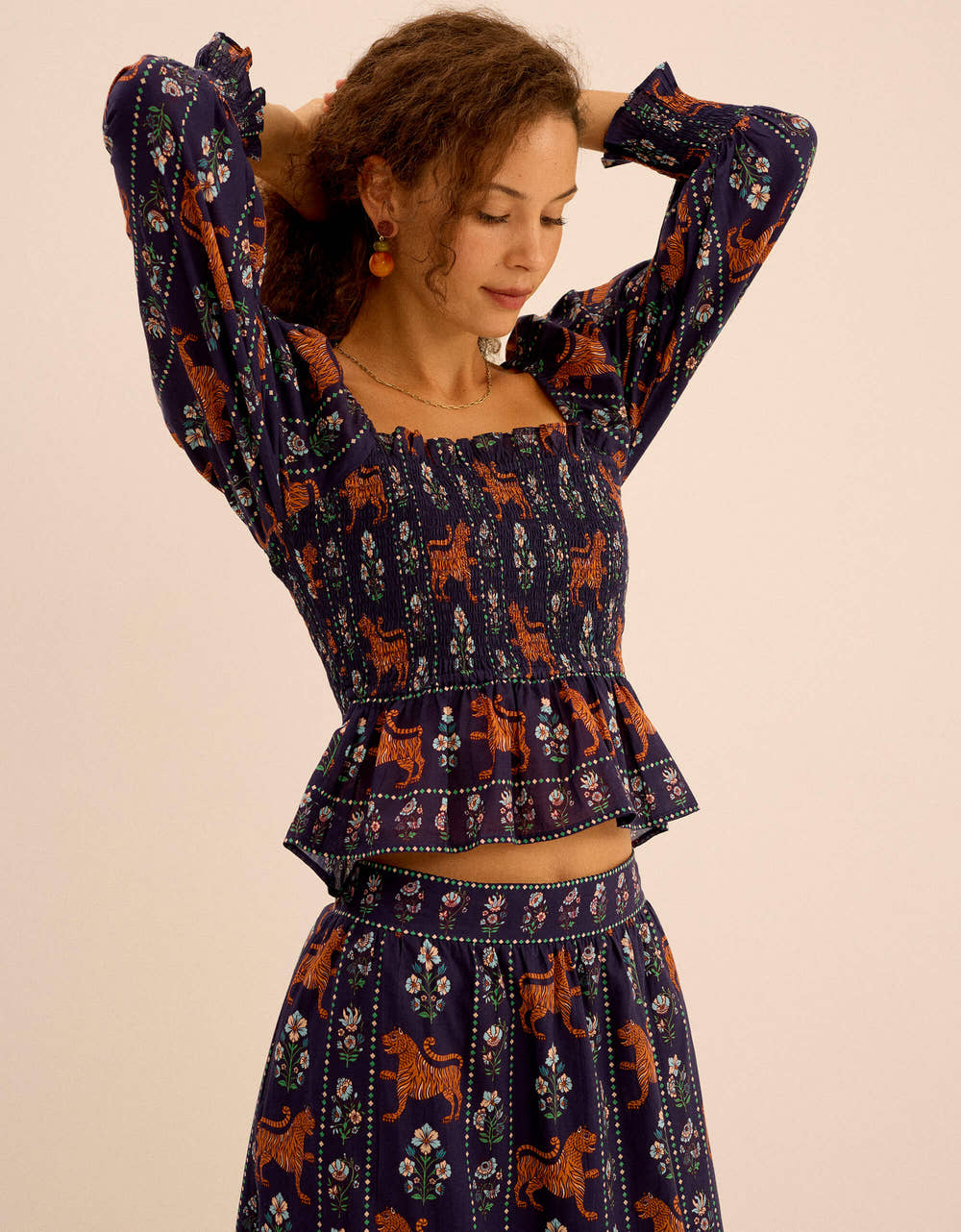 Pink City Prints Tiger Border Florence Top