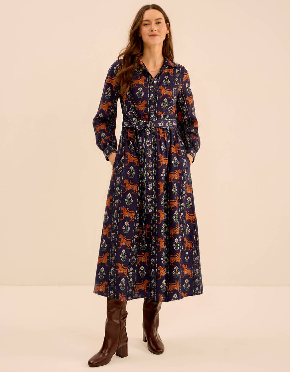 Pink City Prints Tiger Border Gina Dress