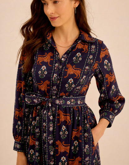 Pink City Prints Tiger Border Gina Dress