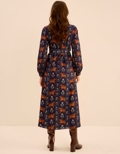 Pink City Prints Tiger Border Gina Dress
