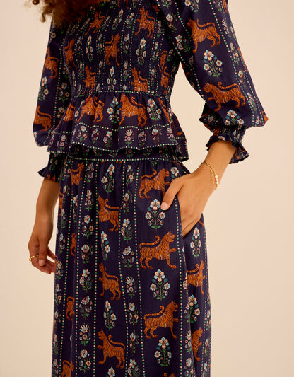 Pink City Prints Tiger Border Mabel Skirt