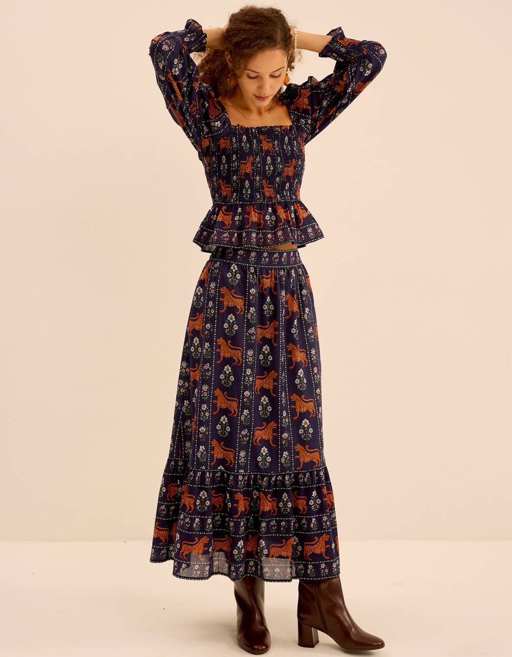 Pink City Prints Tiger Border Mabel Skirt