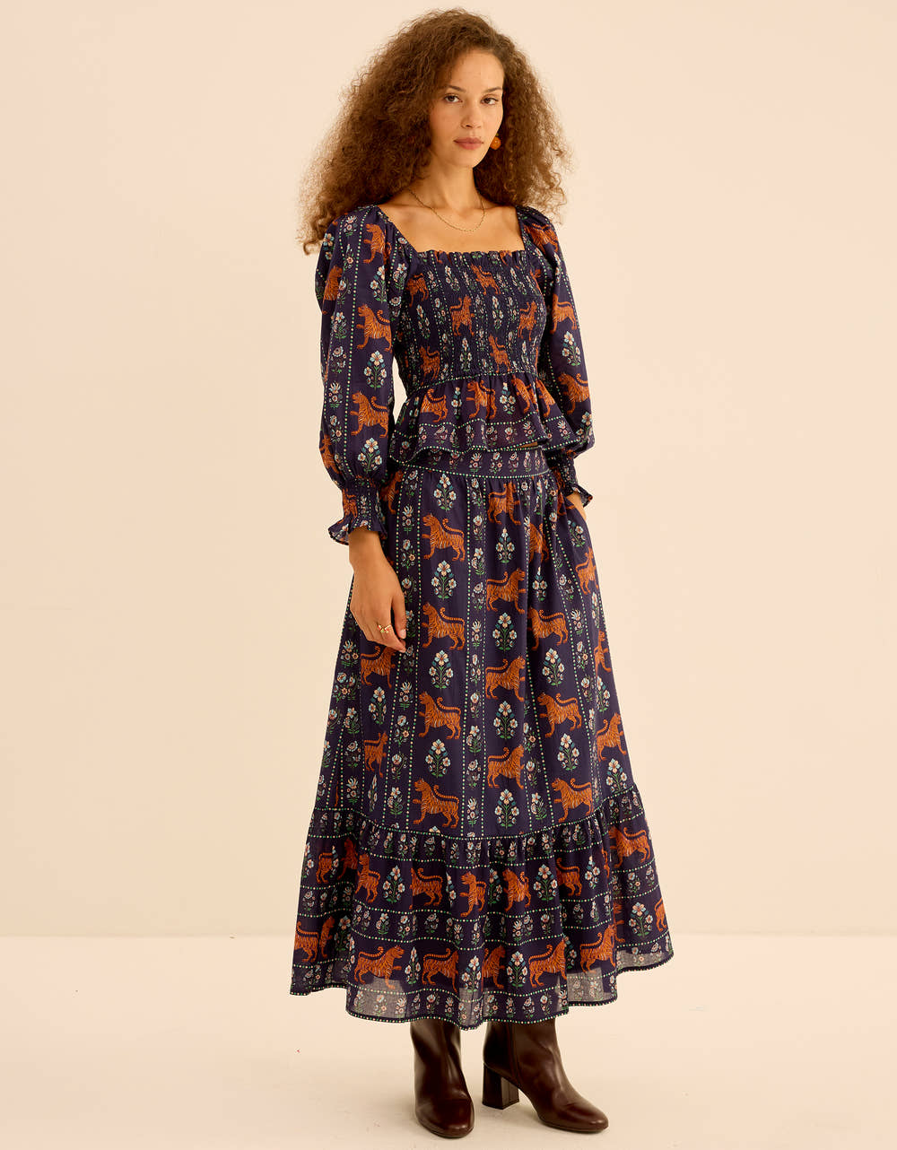 Pink City Prints Tiger Border Mabel Skirt