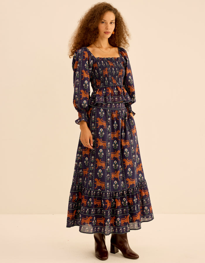Pink City Prints Tiger Border Mabel Skirt