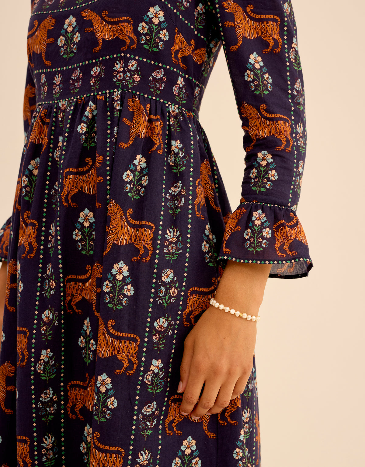 Pink City Prints Tiger Border Nancy Dress