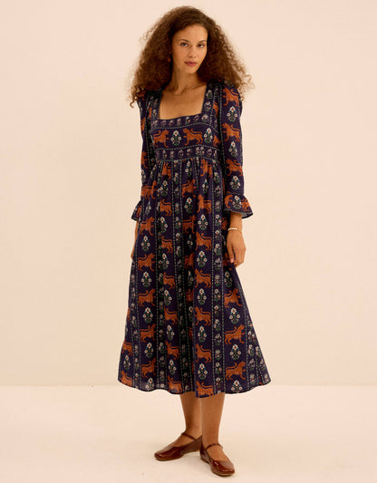 Pink City Prints Tiger Border Nancy Dress