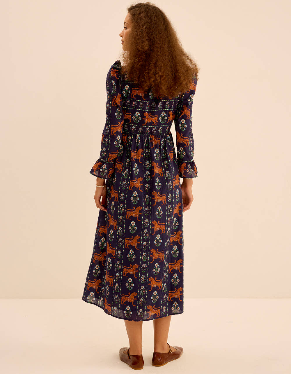 Pink City Prints Tiger Border Nancy Dress