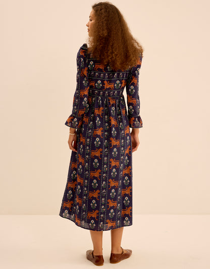 Pink City Prints Tiger Border Nancy Dress