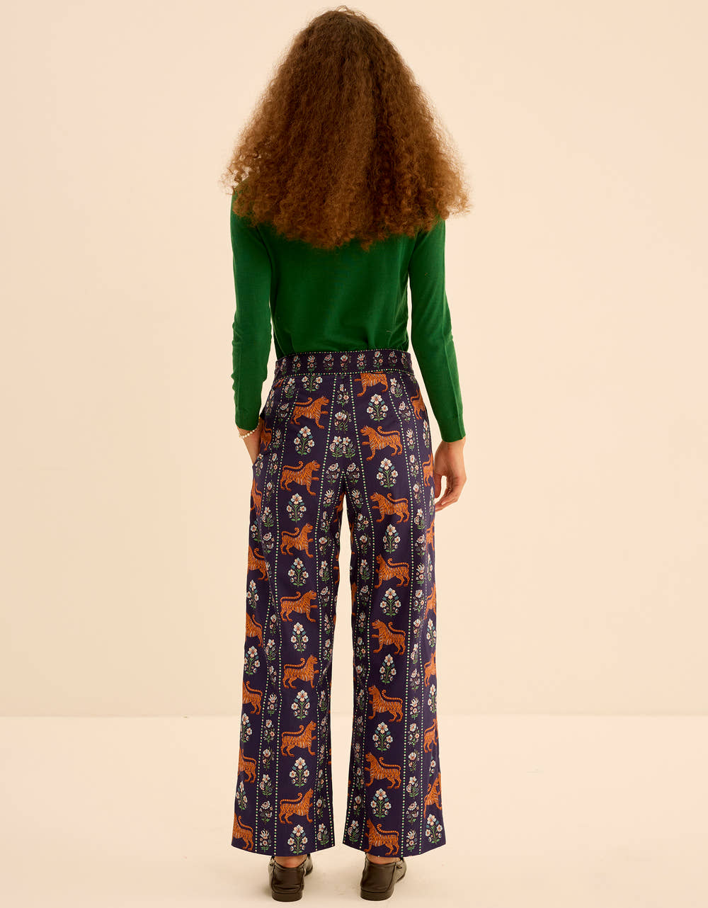 Pink City Prints Tiger Border Romy Trousers