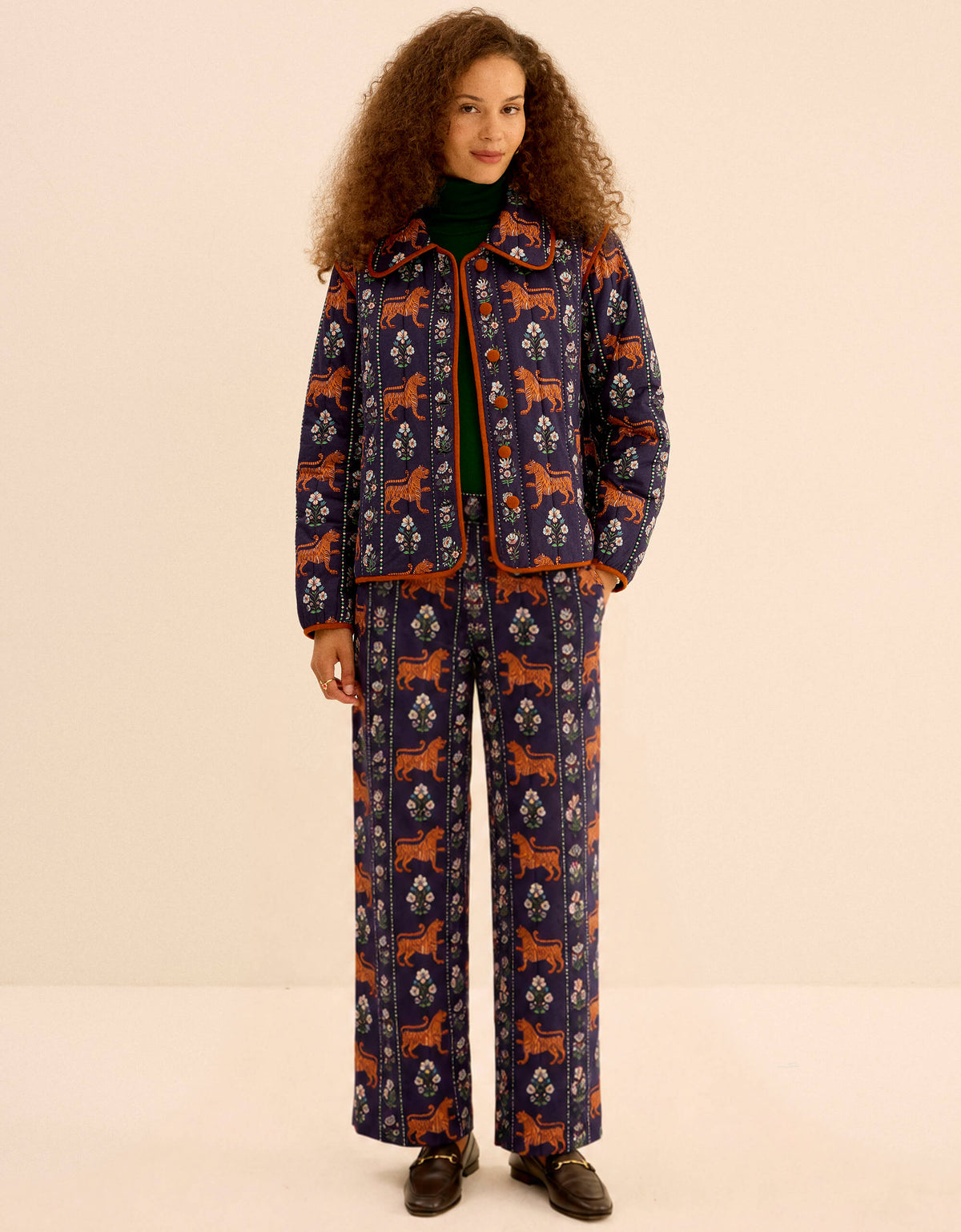 Pink City Prints Tiger Border Romy Trousers