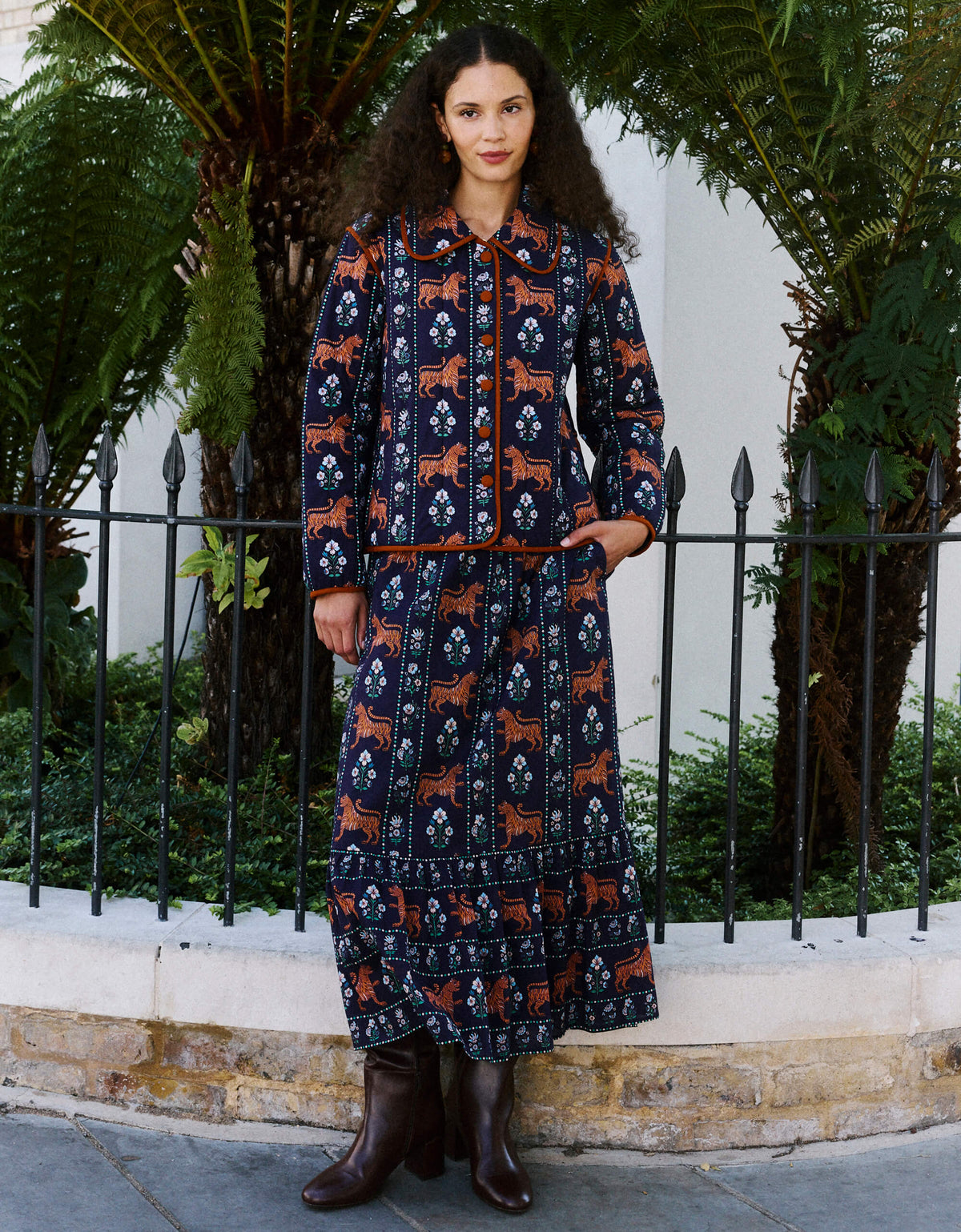 Pink City Prints Tiger Border Stevie Jacket