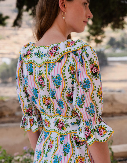 Pink City Prints Vintage Bouquet Ava Dress