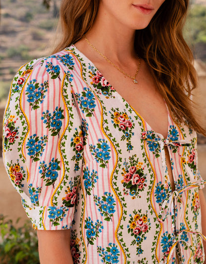 Pink City Prints Vintage Bouquet Beau Blouse