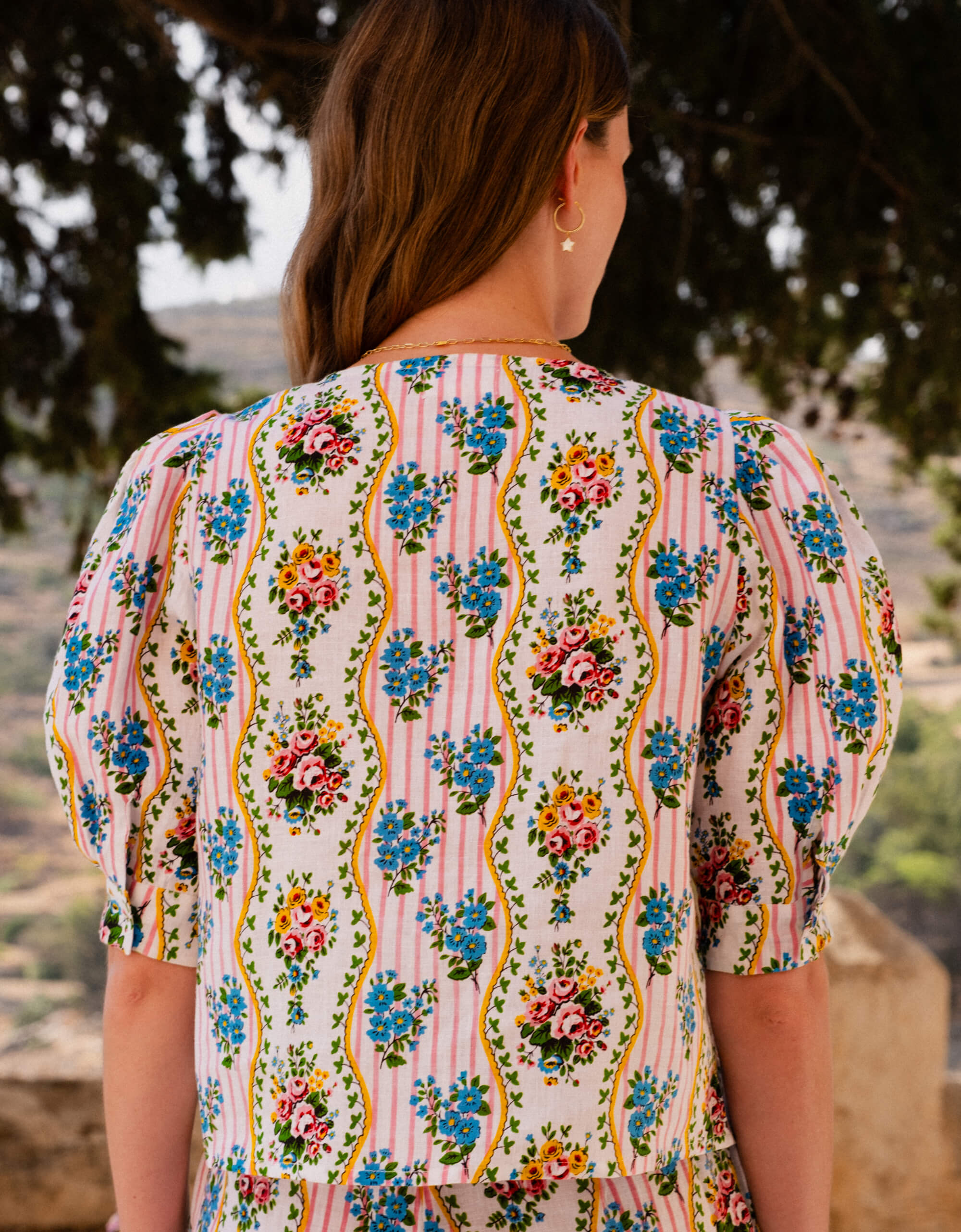 Pink City Prints Vintage Bouquet Beau Blouse