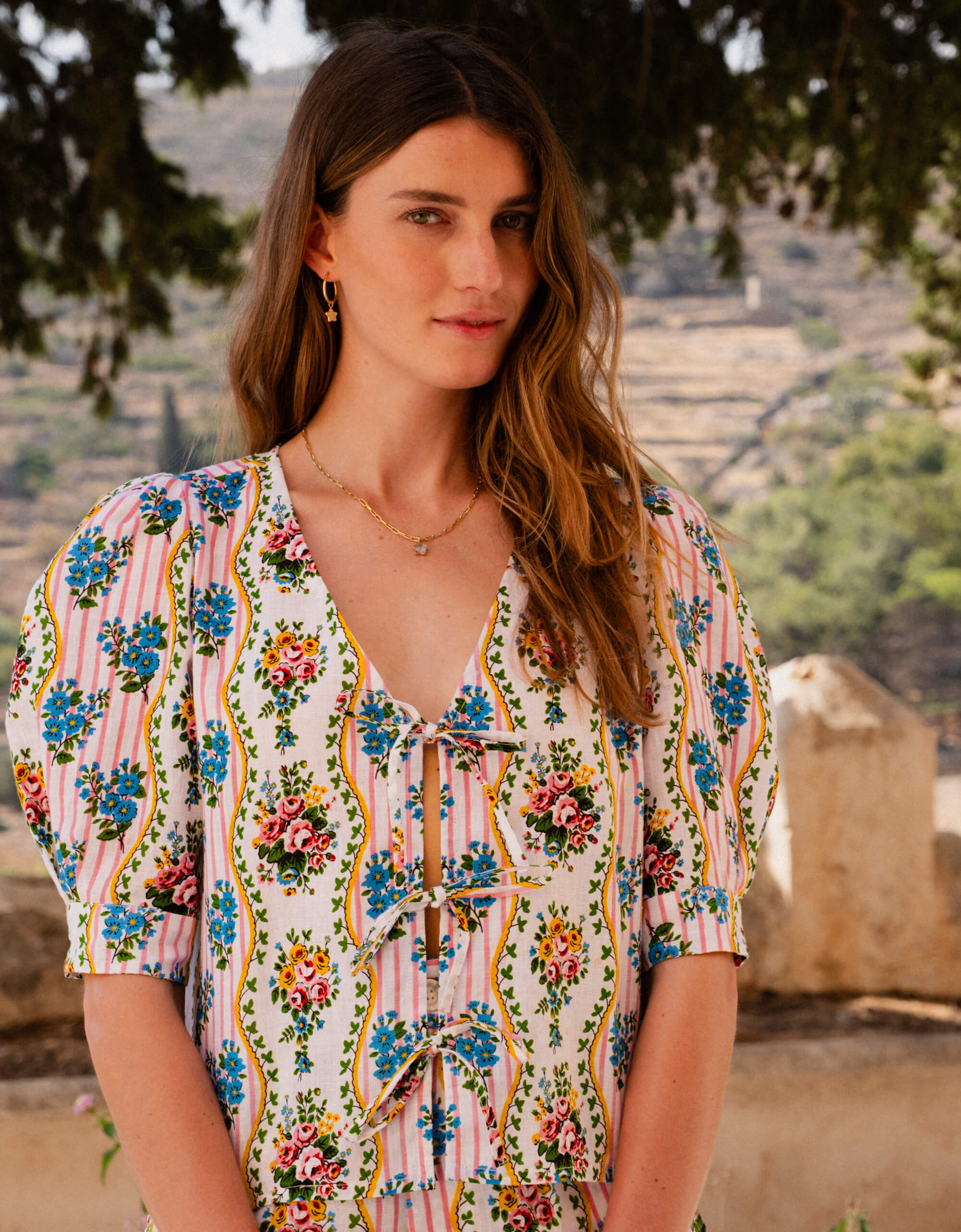 Pink City Prints Vintage Bouquet Beau Blouse