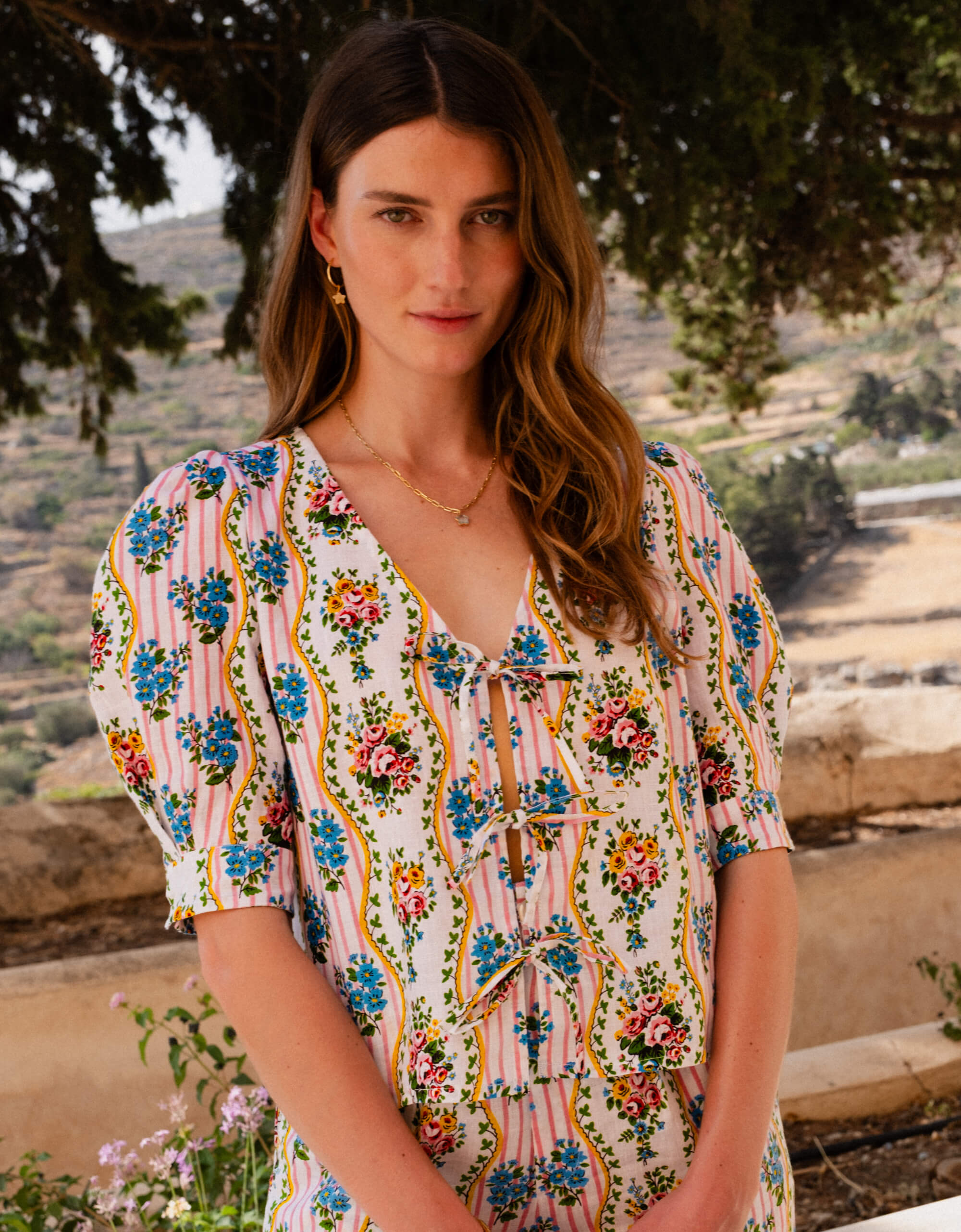 Pink City Prints Vintage Bouquet Beau Blouse