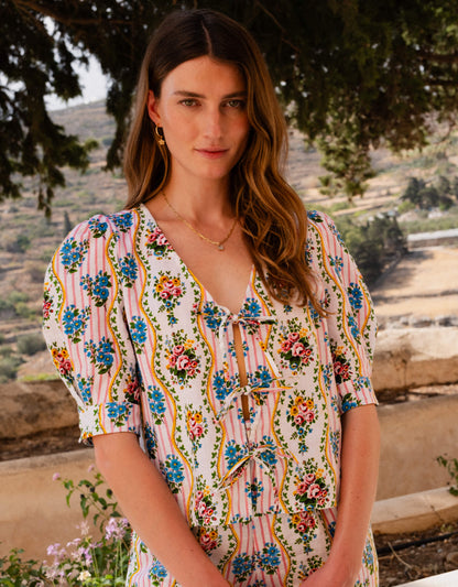 Pink City Prints Vintage Bouquet Beau Blouse