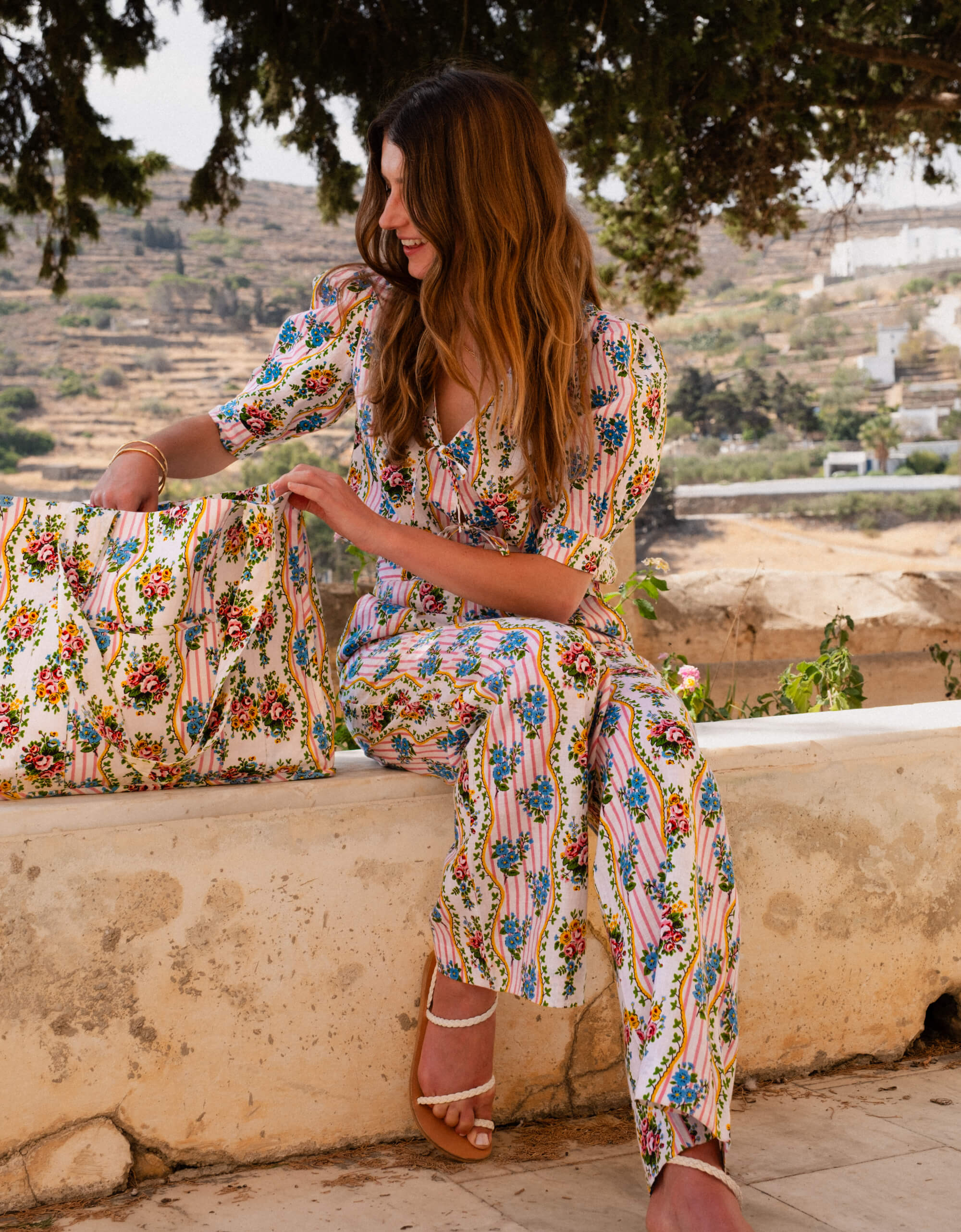 Pink City Prints Vintage Bouquet Gabi Trousers