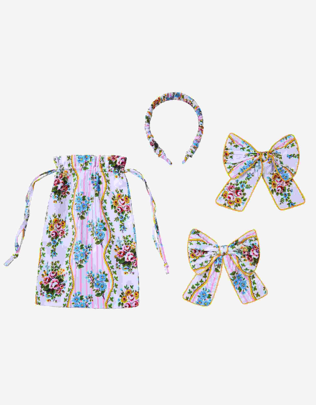 Pink City Prints Vintage Bouquet Headband and Bow Set