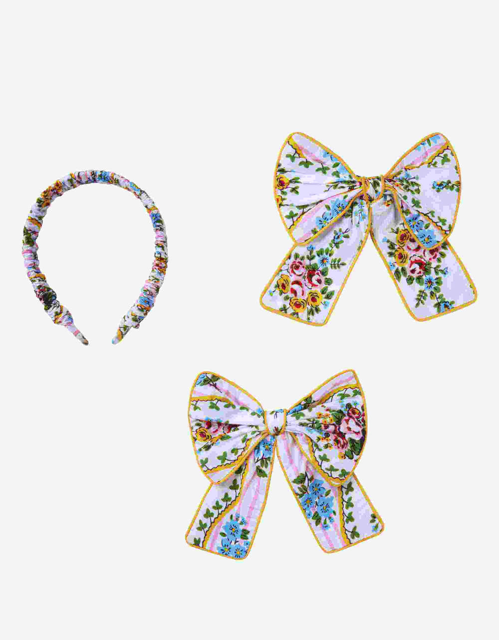 Pink City Prints Vintage Bouquet Headband and Bow Set