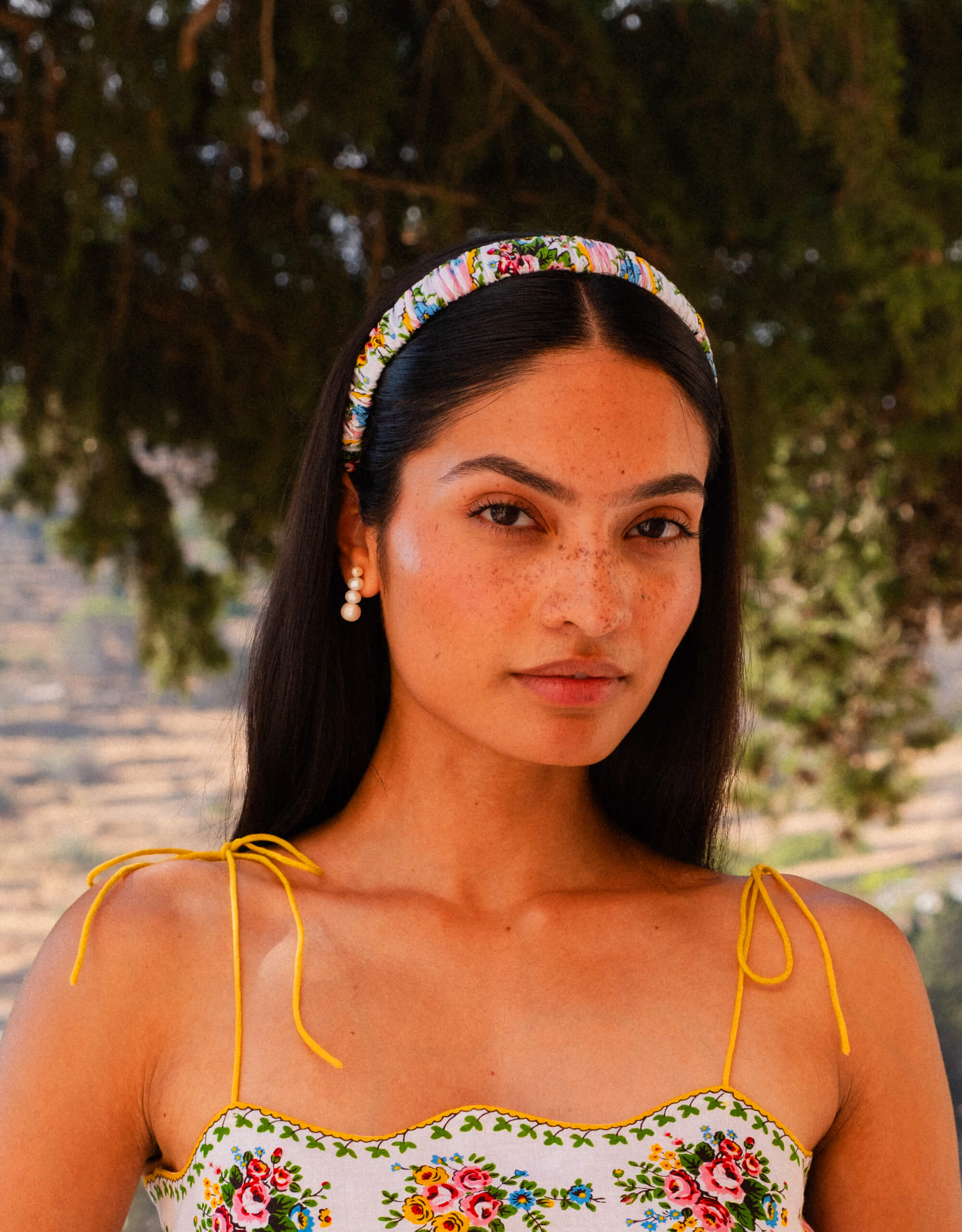 Pink City Prints Vintage Bouquet Headband and Bow Set