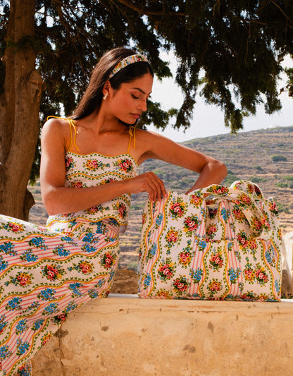 Pink City Prints Vintage Bouquet Headband and Bow Set